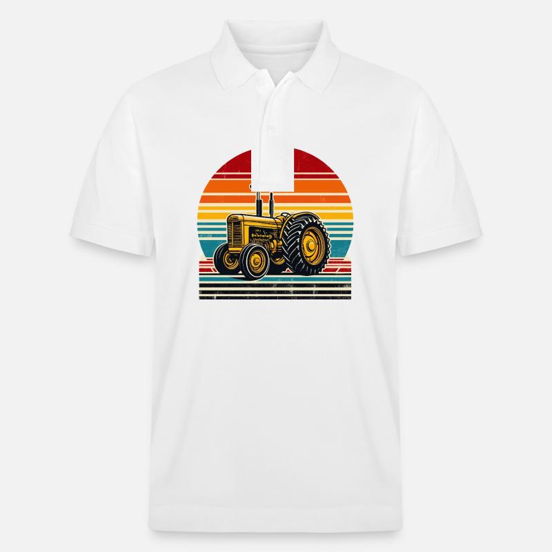 Oldtimer-Traktor - Stanley/Stella Unisex Bio-Poloshirt PREPSTER - Weiß