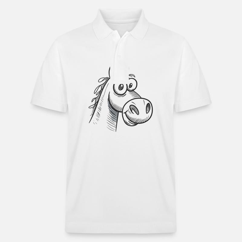 Cheval Chevaux Équitation Cavalier - Polo PREPSTER bio Stanley/Stella Unisexe - blanc