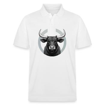 Taureau sur le ring - Polo PREPSTER bio Stanley/Stella Unisexe - blanc - Devant - Roxy (174cm) & Andy (188cm)