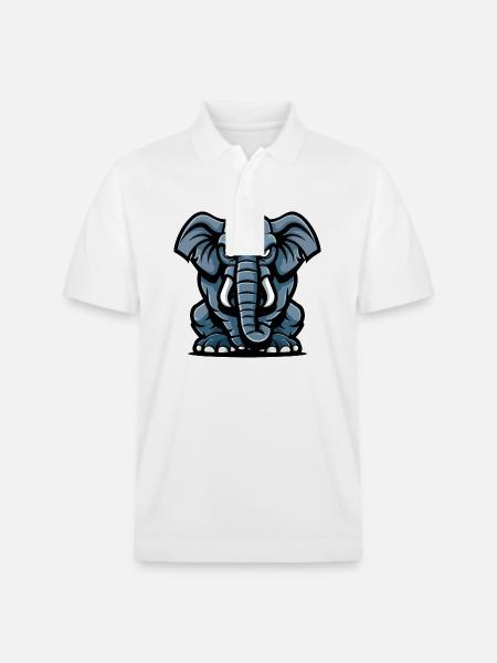 Elephant Comic - Stanley/Stella Unisex Organic Polo Shirt PREPSTER - white