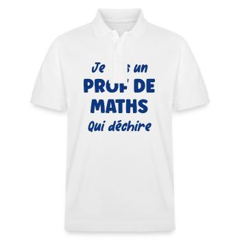 Je suis un prof de maths - Polo PREPSTER bio Stanley/Stella Unisexe - blanc - Devant - Roxy (174cm) & Andy (188cm)