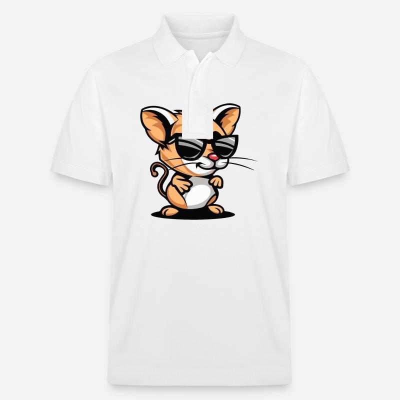 Maus Comic Cool - Stanley/Stella Unisex Bio-Poloshirt PREPSTER - Weiß