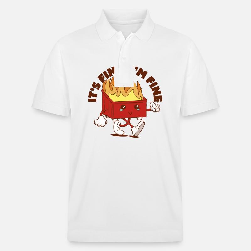 Dumpster Fire Vibes - Stanley/Stella Unisex Organic Polo Shirt PREPSTER - white