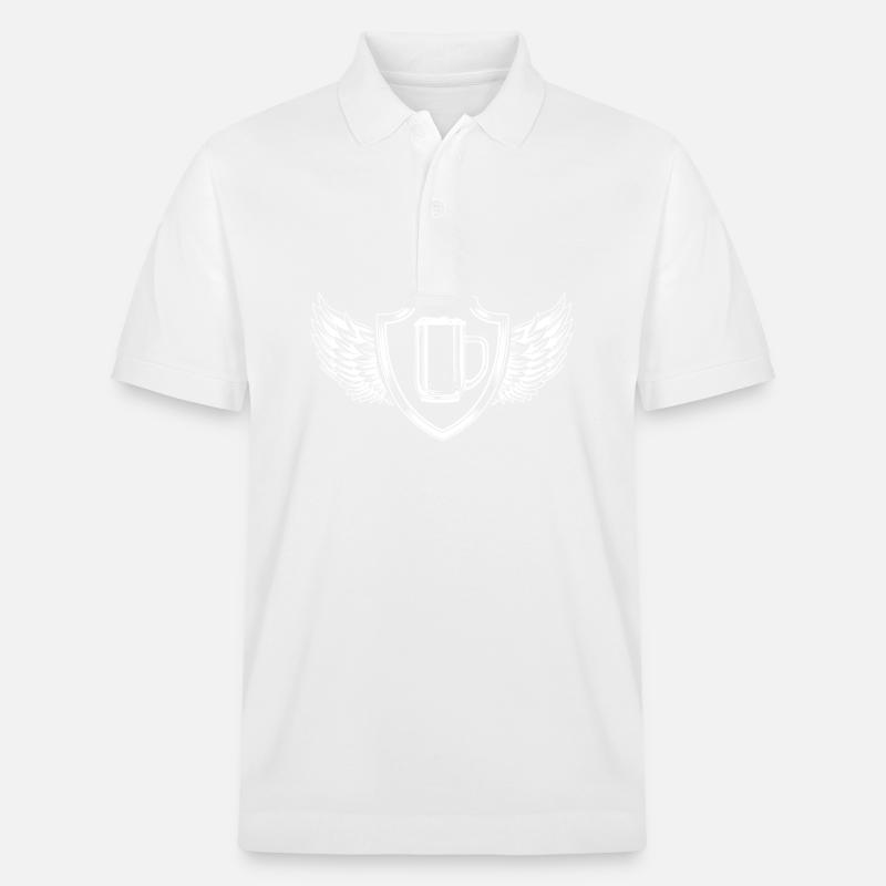 Bier Glas Bierkrug Schild - Stanley/Stella Unisex Bio-Poloshirt PREPSTER - Weiß