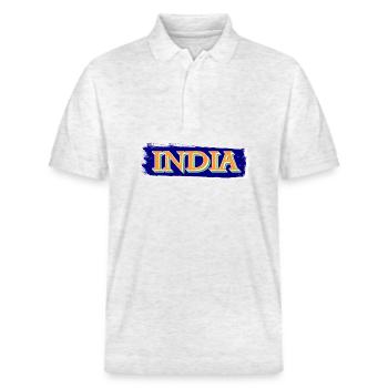 Indien Inder Hindu Stolz Flagge Land I Geschenk - Stanley/Stella Unisex Bio-Poloshirt PREPSTER - Weiß meliert - Vorne - Roxy (174cm) & Andy (188cm)
