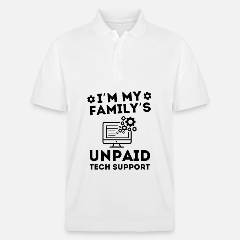 Unbezahlte Technikhilfe Familie Technik - Stanley/Stella Unisex Bio-Poloshirt PREPSTER - Weiß