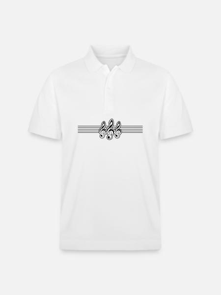 Musical Notes Music Symbol - Stanley/Stella Unisex Organic Polo Shirt PREPSTER - white