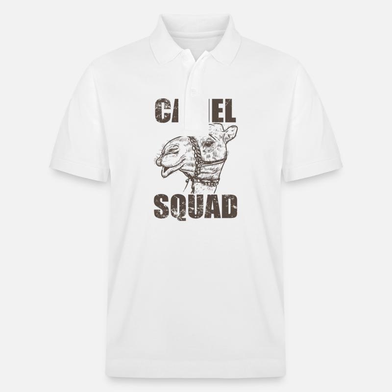 Camel Squad Dromedar Wüste Höcker - Stanley/Stella Unisex Bio-Poloshirt PREPSTER - Weiß