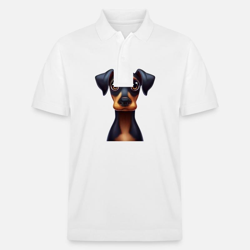 Design ludique Doberman Pinscher - Polo PREPSTER bio Stanley/Stella Unisexe - blanc