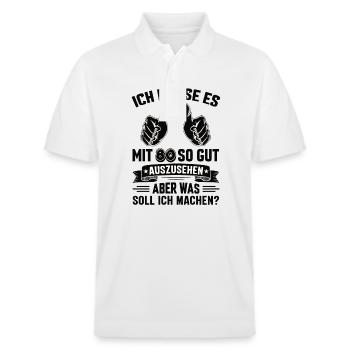80 Geburtstag 80 Jahre 80 Lebensjahr 80 Lebenalter - Stanley/Stella Unisex Bio-Poloshirt PREPSTER - Weiß - Vorne - Roxy (174cm) & Andy (188cm)