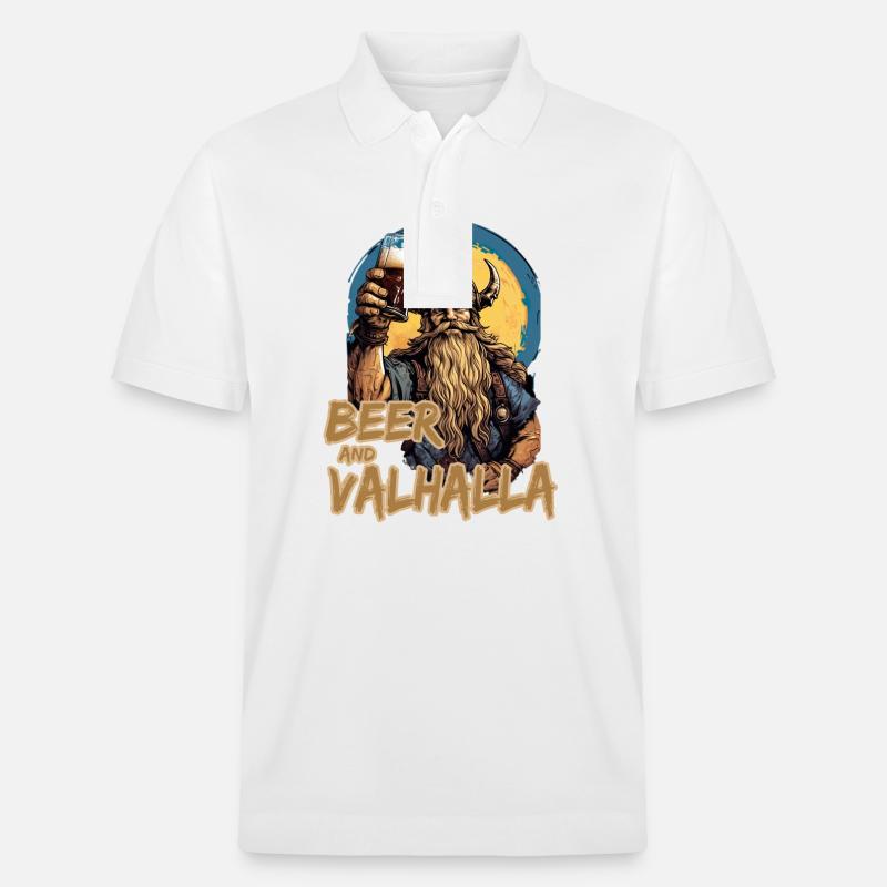 Beer And Valhalla Wikinger - Stanley/Stella Unisex Bio-Poloshirt PREPSTER - Weiß