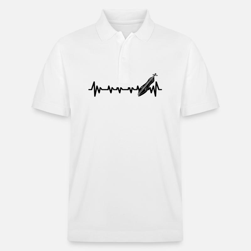 Dulcimer-Musiker Zupfinstrument Hammered Dulcimer - Stanley/Stella Unisex Bio-Poloshirt PREPSTER - Weiß