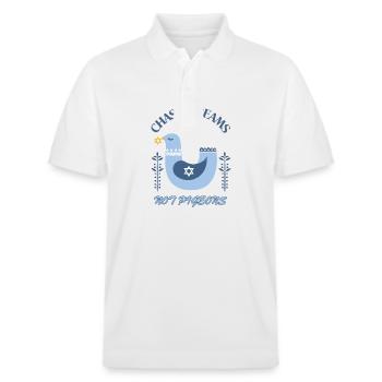 Chase Dreams not Pigeons - Stanley/Stella Unisex Organic Polo Shirt PREPSTER - white - Front - Roxy (174cm) & Andy (188cm)
