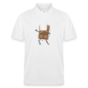 Bar Chocolate Can Karate Candy - Stanley/Stella Unisex Organic Polo Shirt PREPSTER - white - Front - Roxy (174cm) & Andy (188cm)