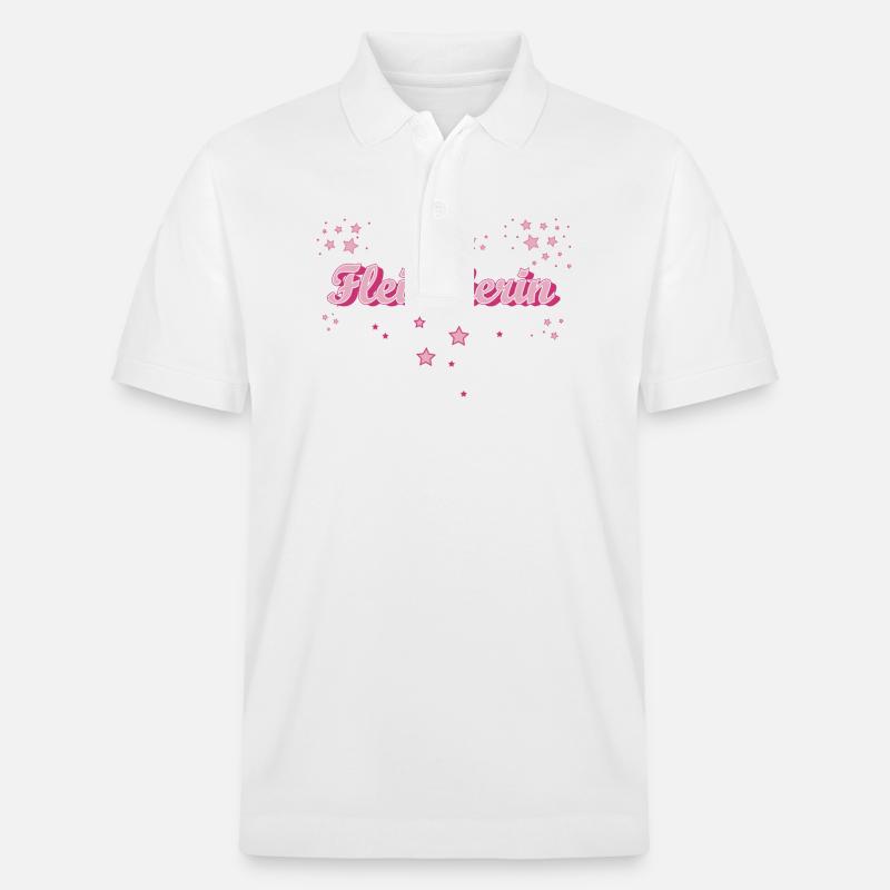 Metzger Abschluss-Geschenk Fleischerin - Stanley/Stella Unisex Bio-Poloshirt PREPSTER - Weiß