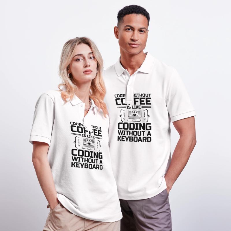 Coffee Coding Programmer Coder Developer Nerd Coff Stanley/Stella Unisex Organic Polo Shirt PREPSTER