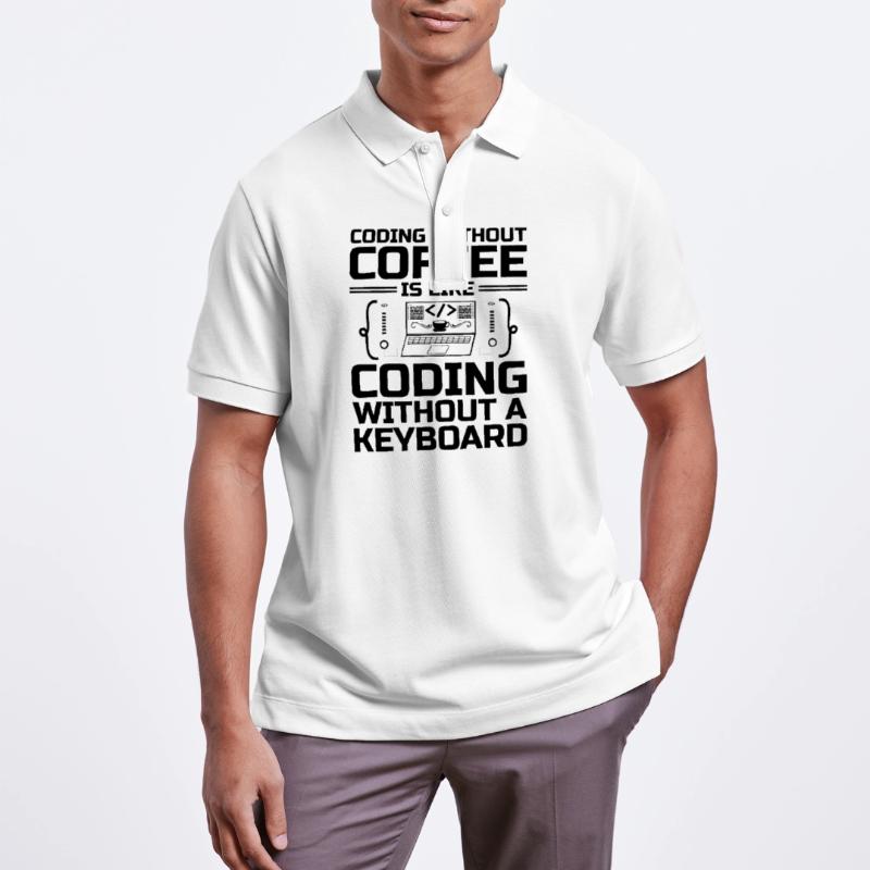 Coffee Coding Programmer Coder Developer Nerd Coff Stanley/Stella Unisex Organic Polo Shirt PREPSTER