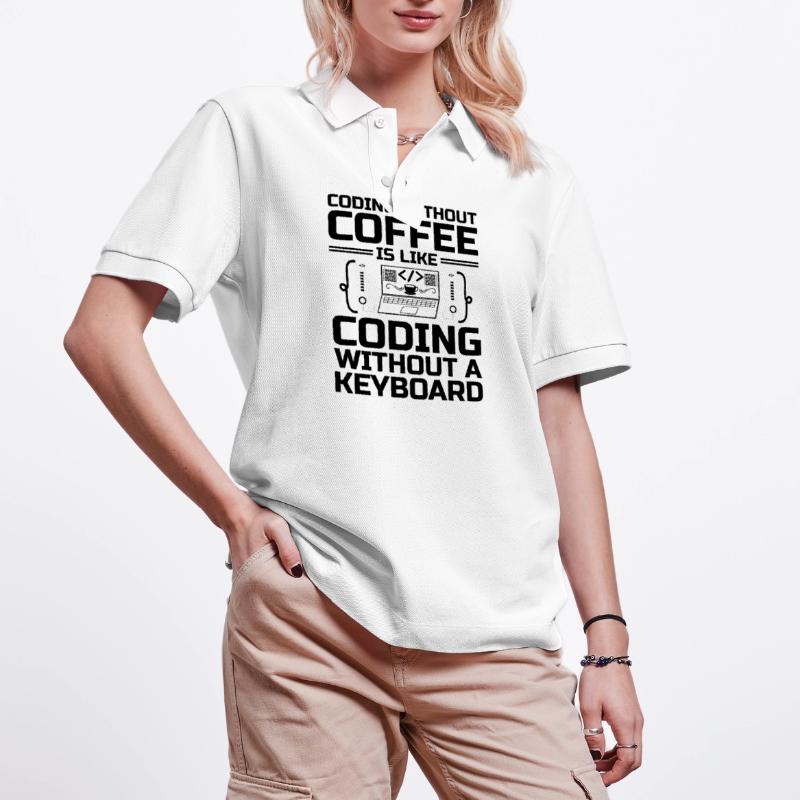 Coffee Coding Programmer Coder Developer Nerd Coff Stanley/Stella Unisex Organic Polo Shirt PREPSTER
