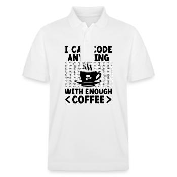 Coffee Coding Programmer Coder Developer Nerd Coff - Stanley/Stella Unisex Organic Polo Shirt PREPSTER - white - Front - Roxy (174cm) & Andy (188cm)