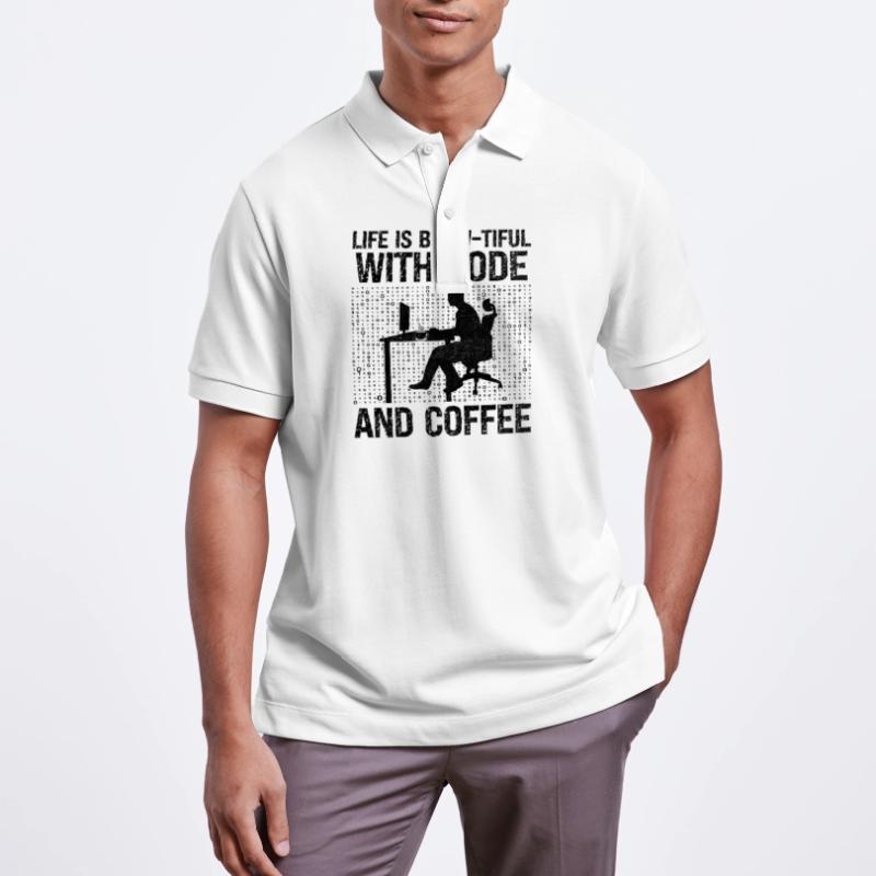 Kaffee-Codierung Programmierer Programmierer Entwickler Nerd Coff Stanley/Stella Unisex Bio-Poloshirt PREPSTER