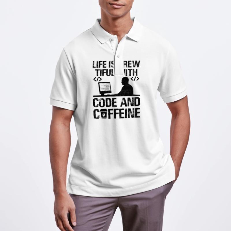 Kaffee-Codierung Programmierer Programmierer Entwickler Nerd Coff Stanley/Stella Unisex Bio-Poloshirt PREPSTER