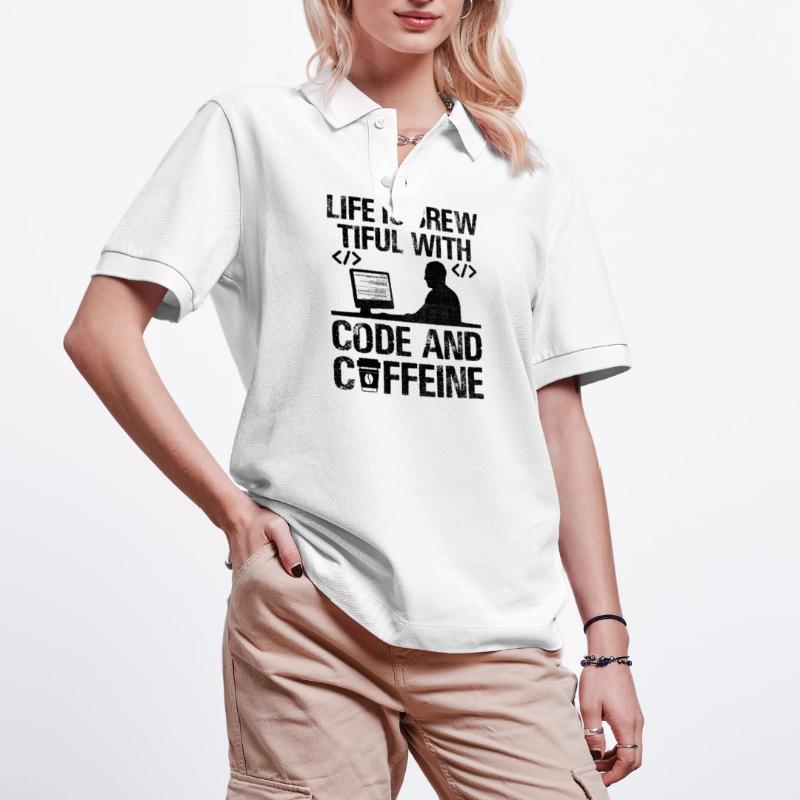 Café Codage Programmeur Codeur Développeur Nerd Coff Polo PREPSTER bio Stanley/Stella Unisexe