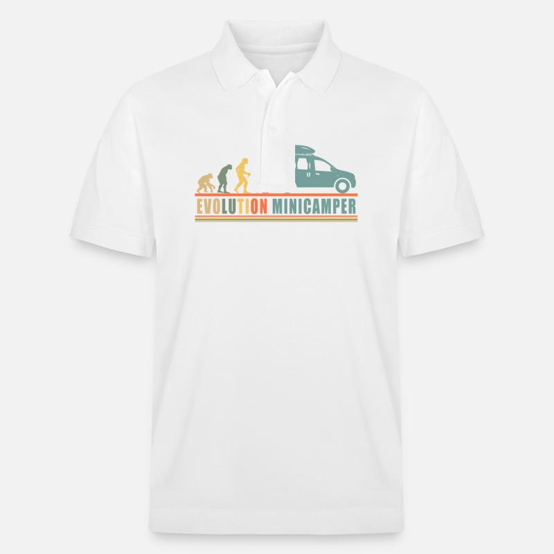 Evolution Minicamper Camping-Camper Microcamper - Stanley/Stella Unisex Organic Polo Shirt PREPSTER - white