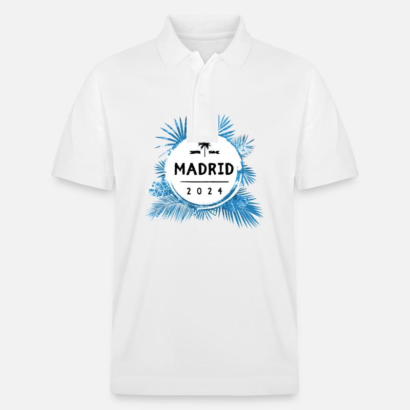 Madrid 2024 Bunt - Stanley/Stella Unisex Bio-Poloshirt PREPSTER - Weiß