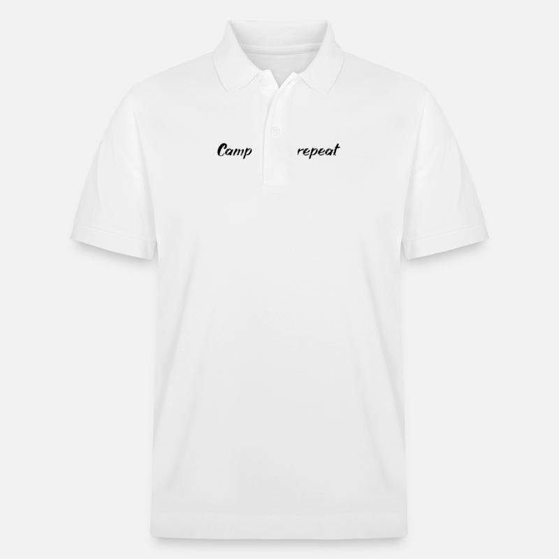 Camping - Camp, hike, repeat - Stanley/Stella Unisex Bio-Poloshirt PREPSTER - Weiß