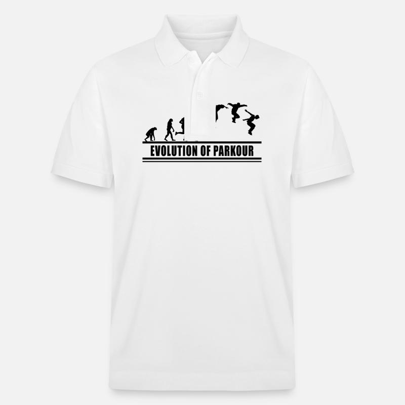 Freerunning Freerunner Hindernisparkour laufen - Stanley/Stella Unisex Bio-Poloshirt PREPSTER - Weiß