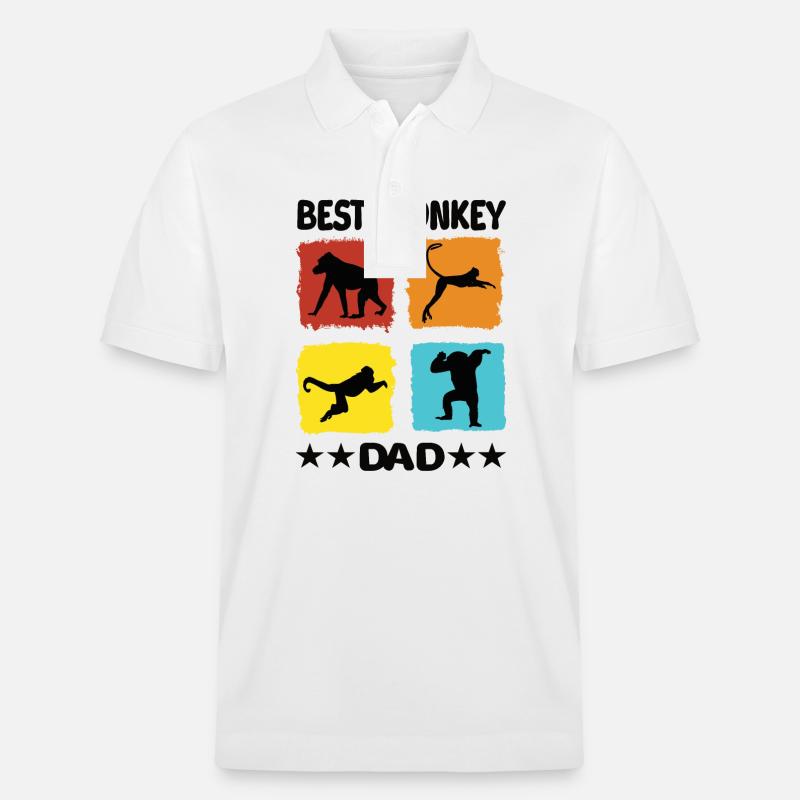 Meilleur papa singe - Polo PREPSTER bio Stanley/Stella Unisexe - blanc