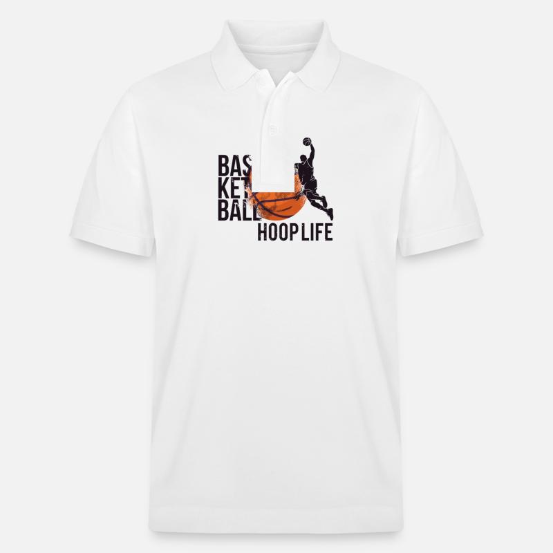 Basketteur basketteur basketteur « HOOP-LIFE » - Polo PREPSTER bio Stanley/Stella Unisexe - blanc