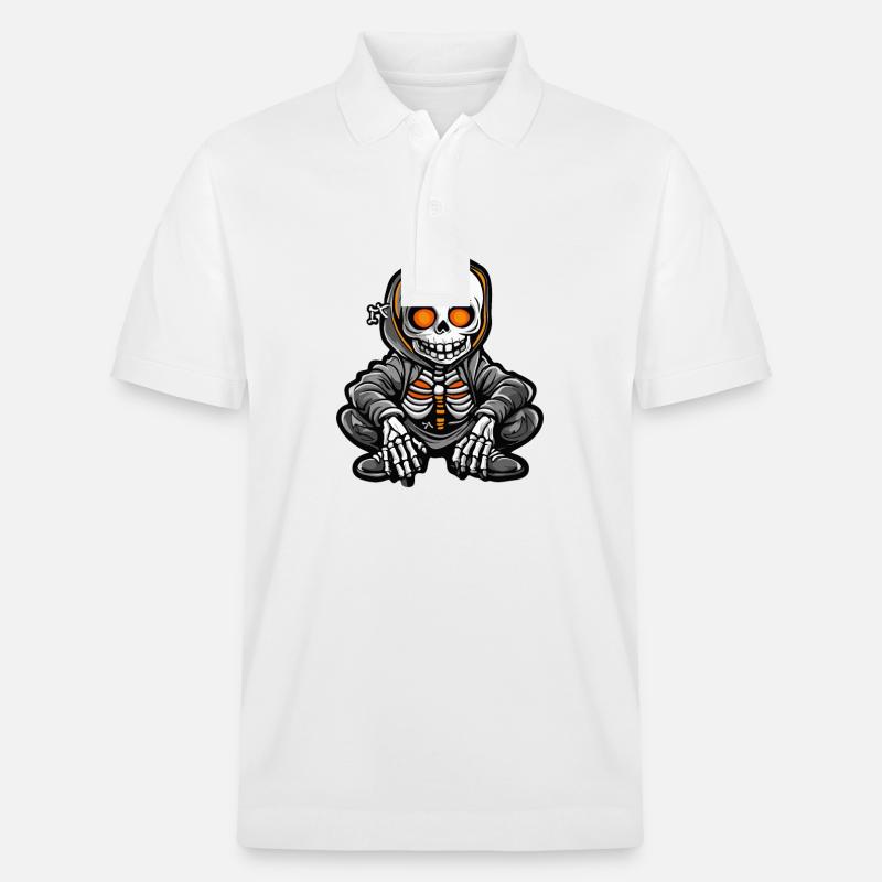 Squelette Halloween - Polo PREPSTER bio Stanley/Stella Unisexe - blanc