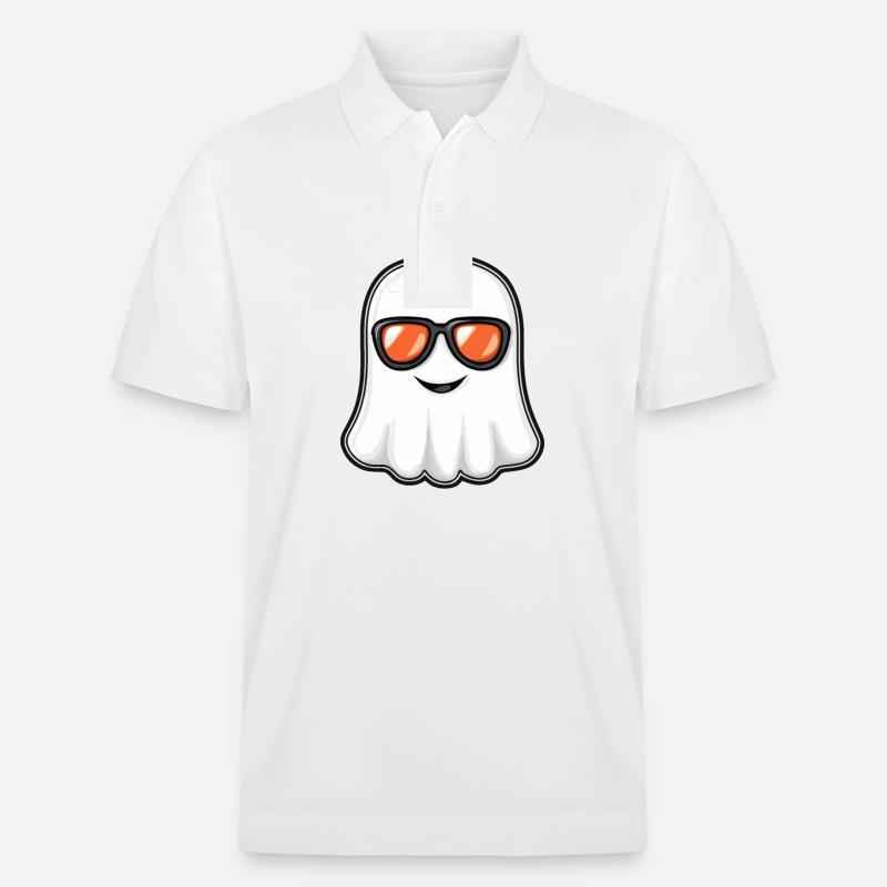 Fantôme Halloween Cool - Polo PREPSTER bio Stanley/Stella Unisexe - blanc