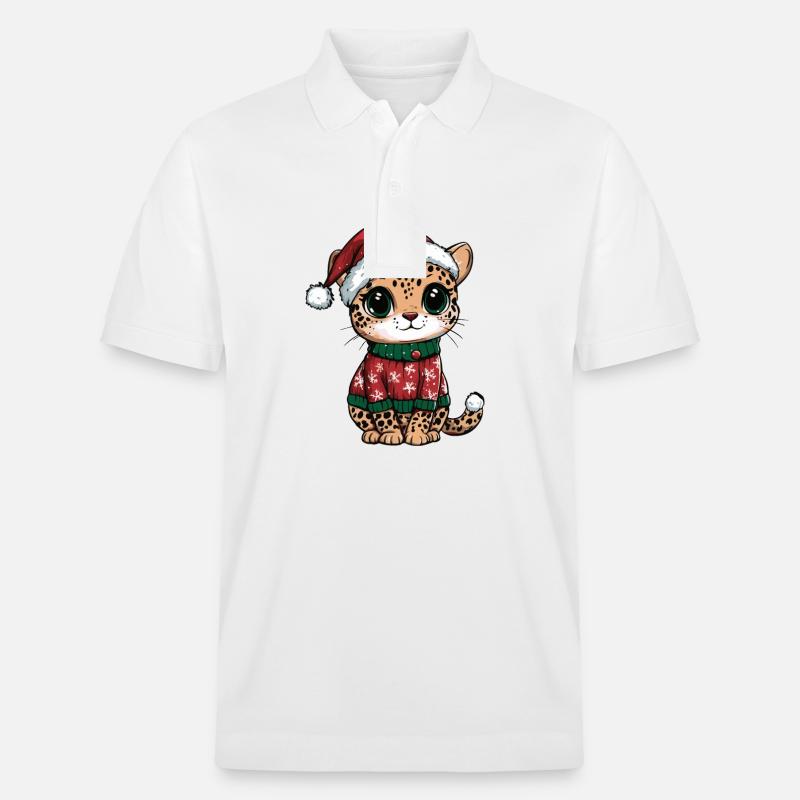 Noël léopard - Polo PREPSTER bio Stanley/Stella Unisexe - blanc