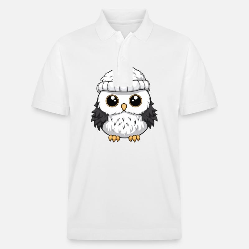 Eule Winter Tier Baby Comic - Stanley/Stella Unisex Bio-Poloshirt PREPSTER - Weiß