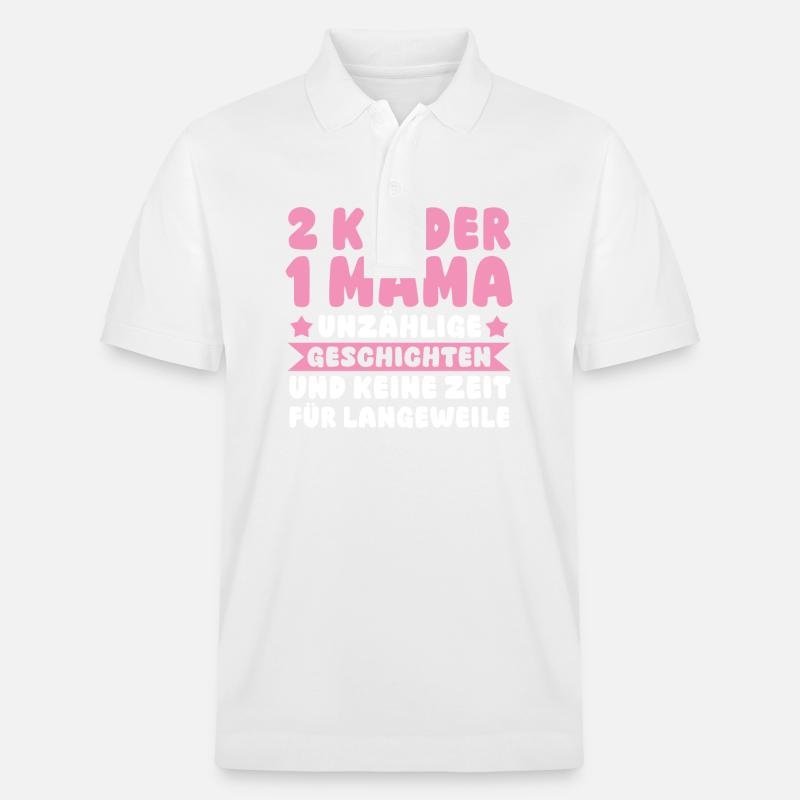 Mama Von 2 Kindern - Stanley/Stella Unisex Bio-Poloshirt PREPSTER - Weiß