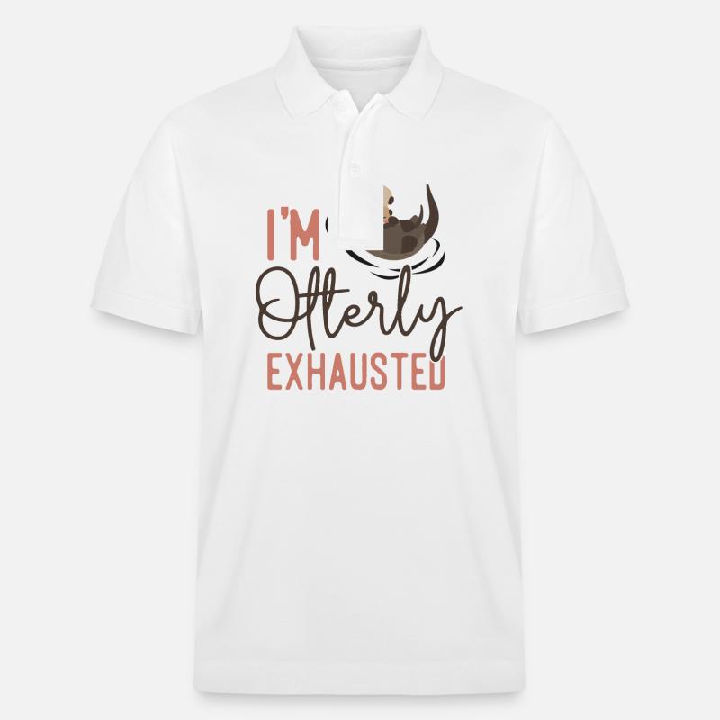 Otter I'm Otterly Exhausted - Stanley/Stella Unisex Bio-Poloshirt PREPSTER - Weiß