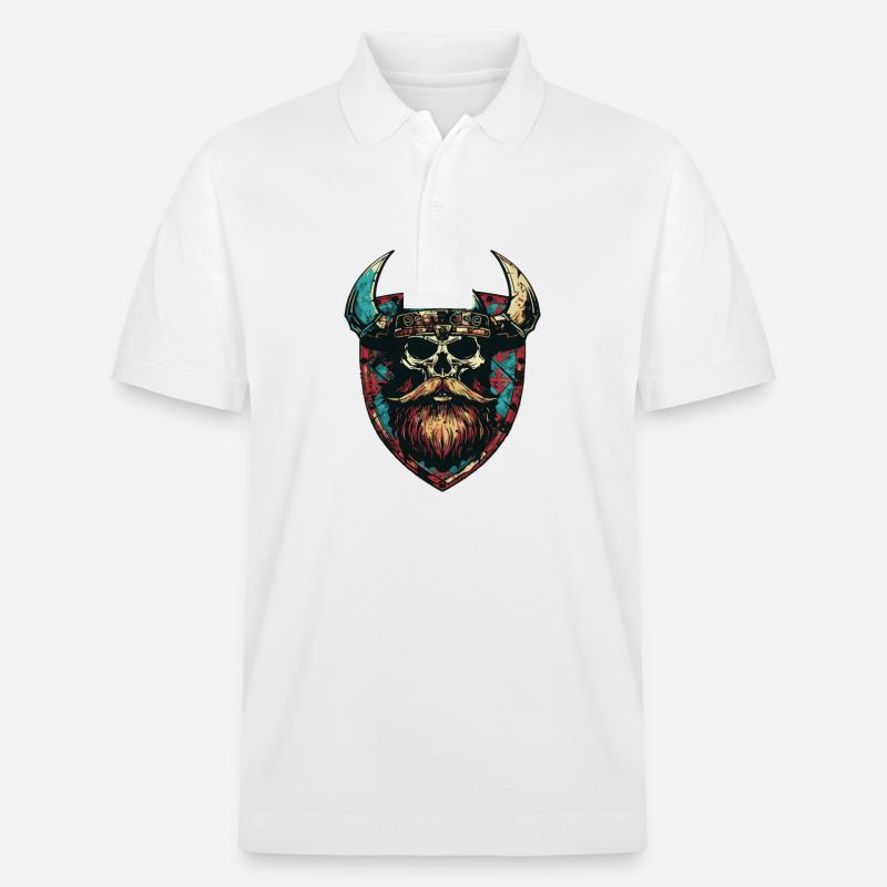 Wikinger Skull Wappen - Stanley/Stella Unisex Bio-Poloshirt PREPSTER - Weiß
