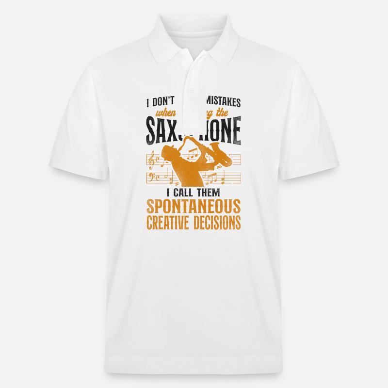 Saxophone I Don't Make Mistakes - Stanley/Stella Unisex Bio-Poloshirt PREPSTER - Weiß