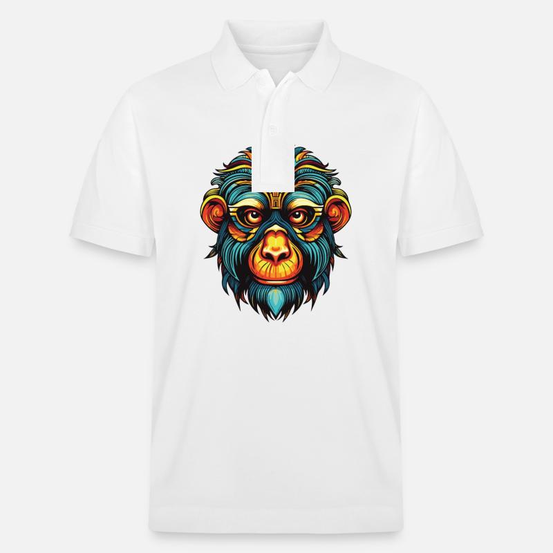 Affe Portrait - Stanley/Stella Unisex Bio-Poloshirt PREPSTER - Weiß