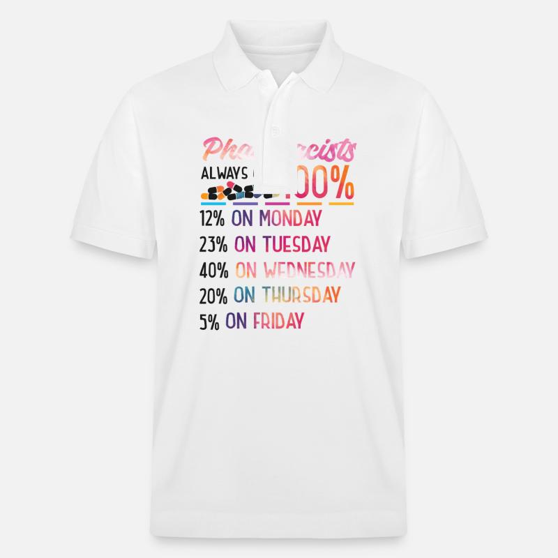 Pharmacy Tech Technician - Stanley/Stella Unisex Bio-Poloshirt PREPSTER - Weiß