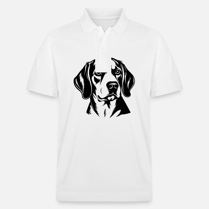 Tête de chien Beagle - Polo PREPSTER bio Stanley/Stella Unisexe - blanc