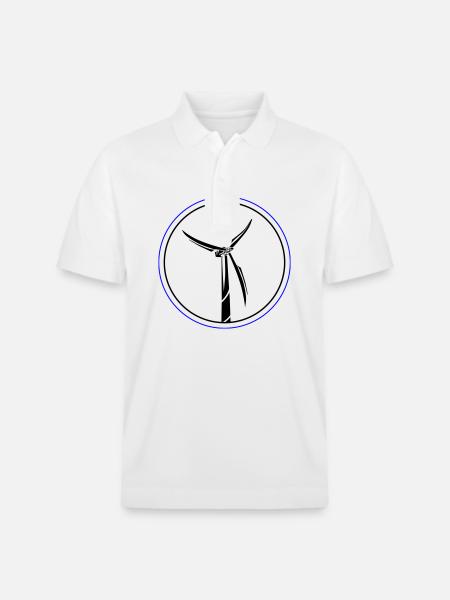 Windkraft Symbol Windrad - Stanley/Stella Unisex Bio-Poloshirt PREPSTER - Weiß