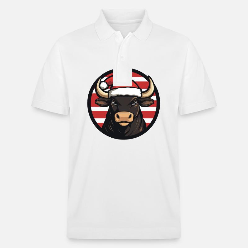 Stier Weihnachten Tier - Stanley/Stella Unisex Bio-Poloshirt PREPSTER - Weiß