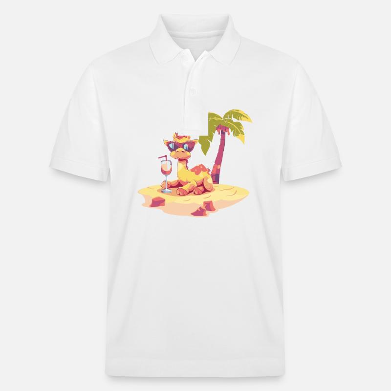 Kamel Sommer Strand Urlaub - Stanley/Stella Unisex Bio-Poloshirt PREPSTER - Weiß