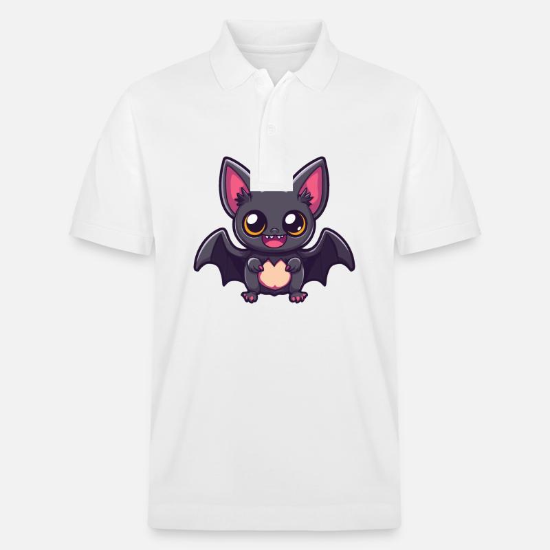 Fledermaus Halloween Lustig Comic - Stanley/Stella Unisex Bio-Poloshirt PREPSTER - Weiß