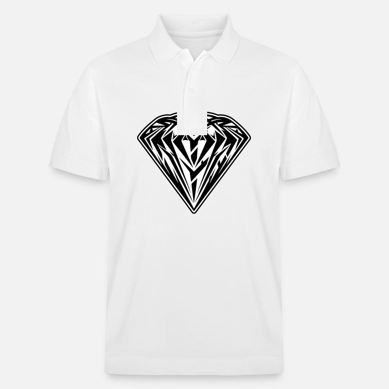 Icône de symbole de diamant - Polo PREPSTER bio Stanley/Stella Unisexe - blanc