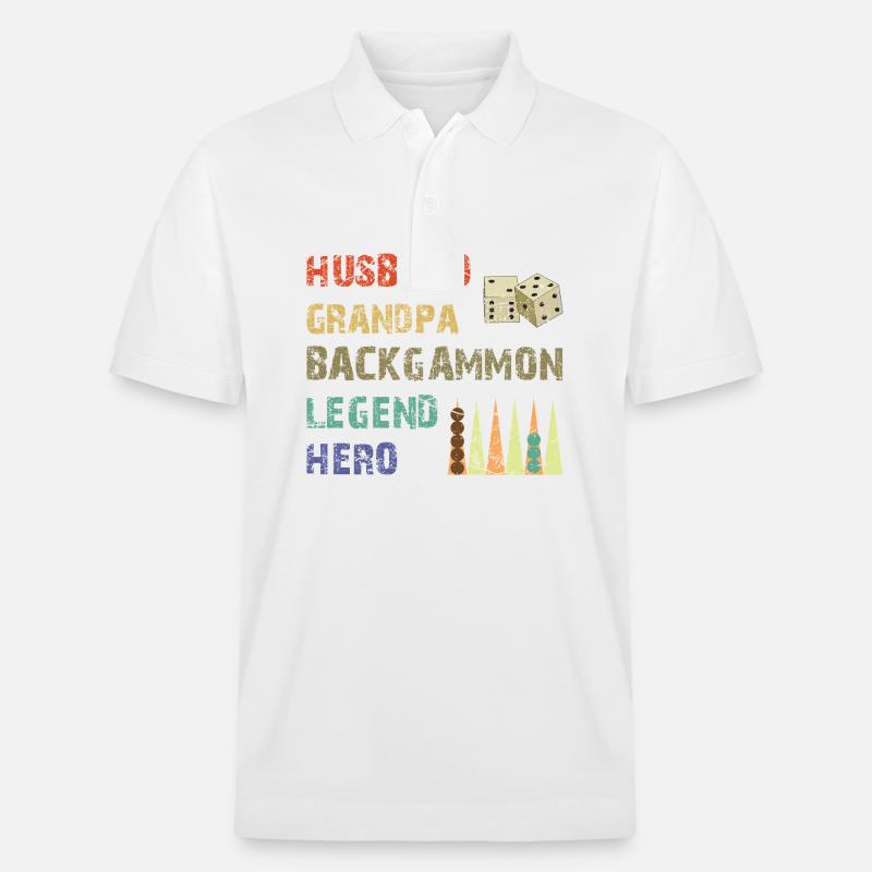 Backgammon Spiel - Stanley/Stella Unisex Bio-Poloshirt PREPSTER - Weiß