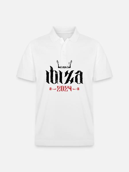 Ibiza 2024 Crown Holidays - Stanley/Stella Unisex Organic Polo Shirt PREPSTER - white